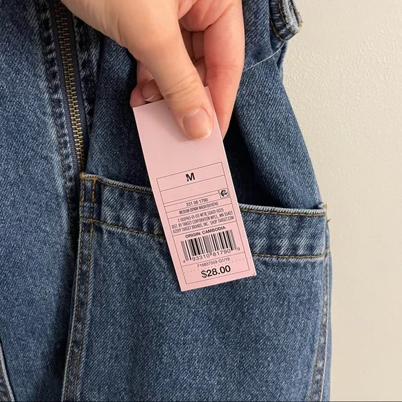 NWT Wild Fable Mini Denim Jean Dress with Zipper Front - Picture 4 of 8